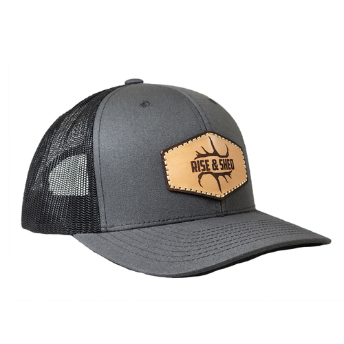 Leather Shed Patch Charcoal bent brim